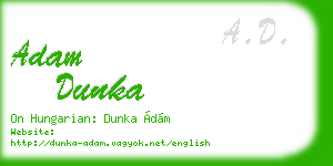 adam dunka business card